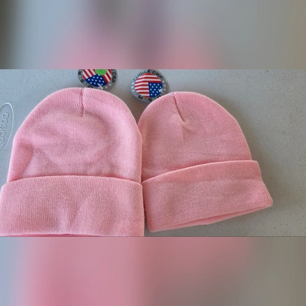 Texas Pink Kids Beanie Hat Set